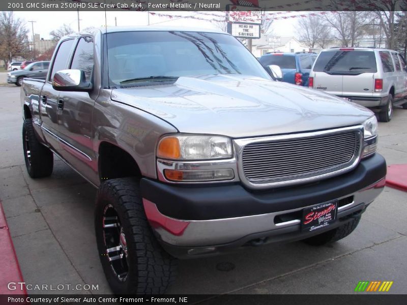 Pewter Metallic / Neutral 2001 GMC Sierra 2500HD SLE Crew Cab 4x4