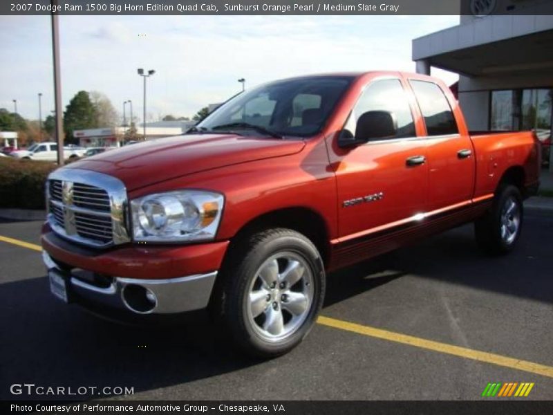 Sunburst Orange Pearl / Medium Slate Gray 2007 Dodge Ram 1500 Big Horn Edition Quad Cab