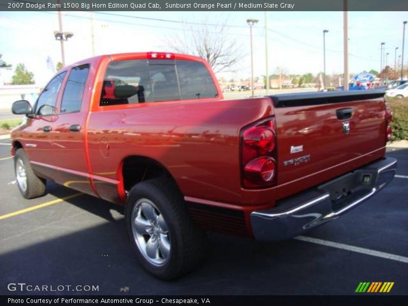 Sunburst Orange Pearl / Medium Slate Gray 2007 Dodge Ram 1500 Big Horn Edition Quad Cab