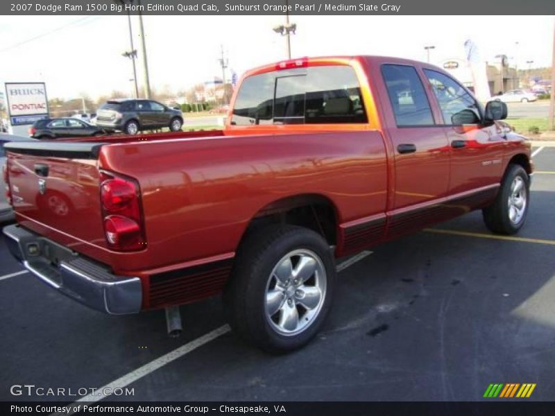 Sunburst Orange Pearl / Medium Slate Gray 2007 Dodge Ram 1500 Big Horn Edition Quad Cab