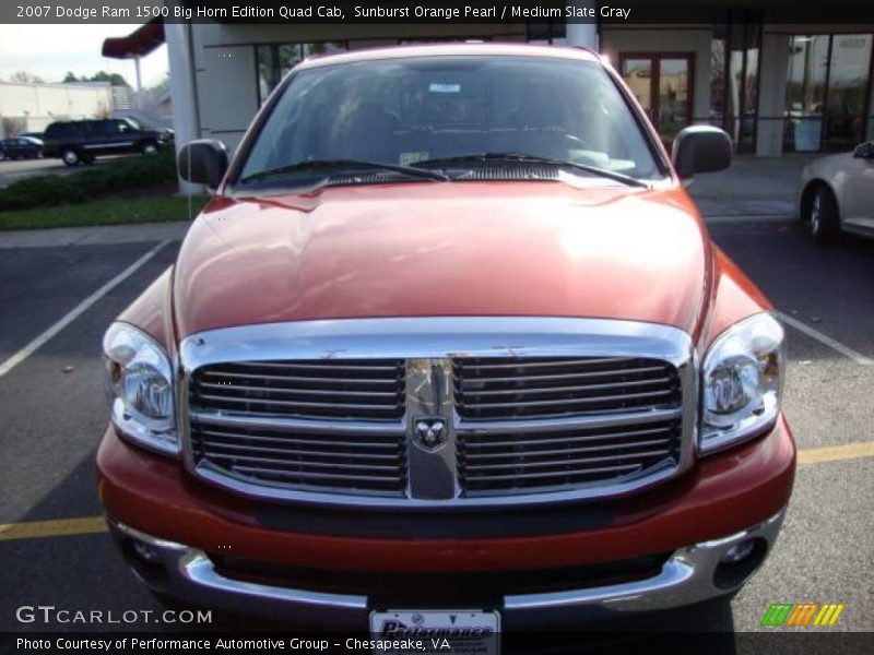 Sunburst Orange Pearl / Medium Slate Gray 2007 Dodge Ram 1500 Big Horn Edition Quad Cab