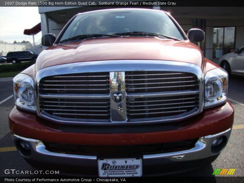 Sunburst Orange Pearl / Medium Slate Gray 2007 Dodge Ram 1500 Big Horn Edition Quad Cab