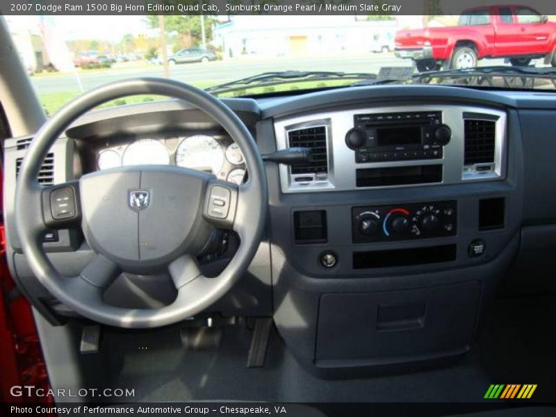 Sunburst Orange Pearl / Medium Slate Gray 2007 Dodge Ram 1500 Big Horn Edition Quad Cab