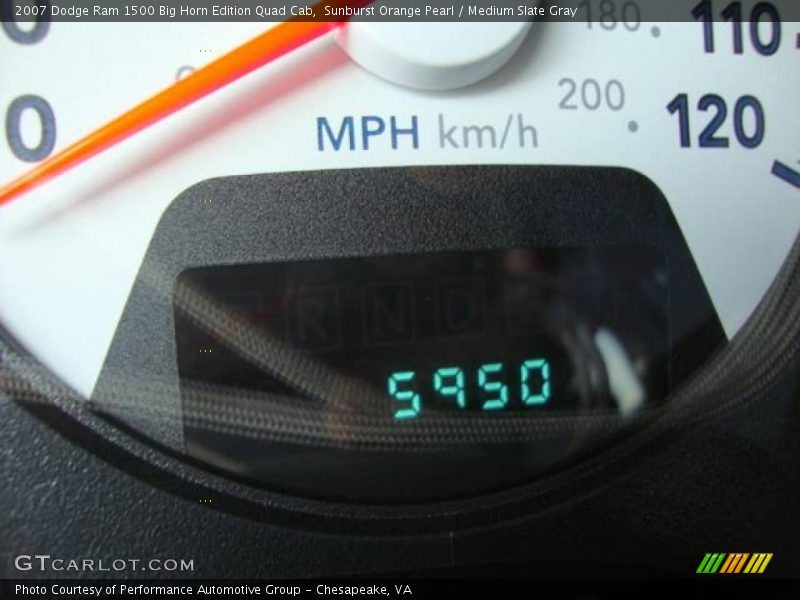 Sunburst Orange Pearl / Medium Slate Gray 2007 Dodge Ram 1500 Big Horn Edition Quad Cab