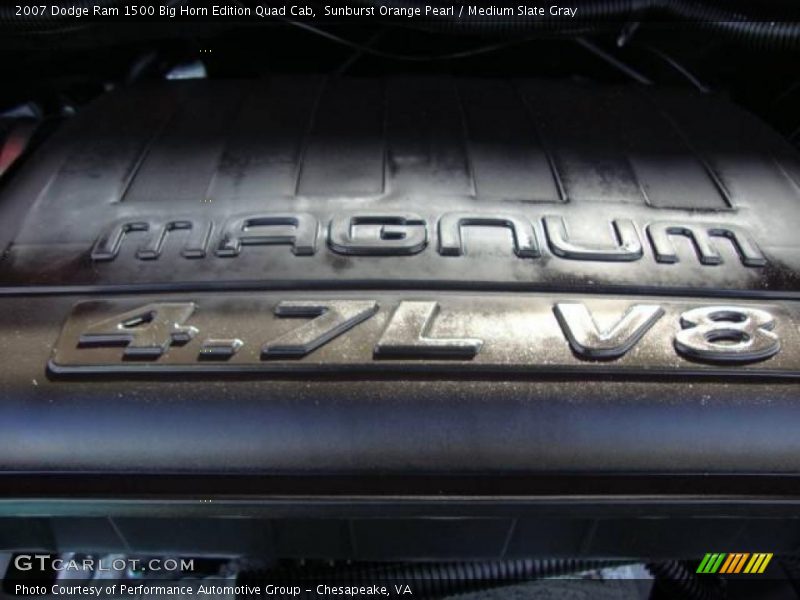 Sunburst Orange Pearl / Medium Slate Gray 2007 Dodge Ram 1500 Big Horn Edition Quad Cab