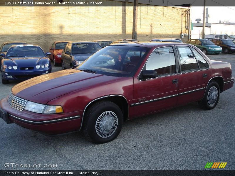 Maroon Metallic / Maroon 1990 Chevrolet Lumina Sedan