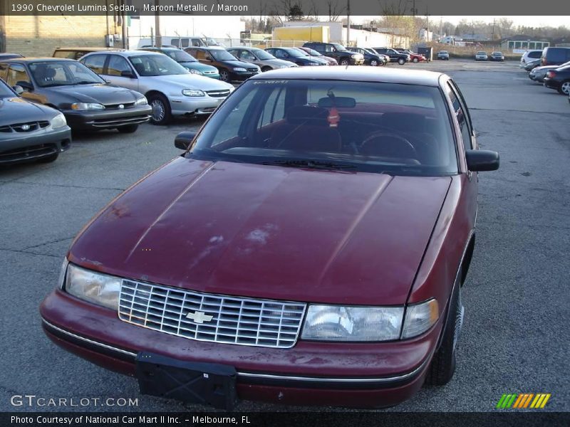 Maroon Metallic / Maroon 1990 Chevrolet Lumina Sedan