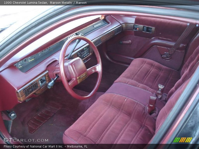 Maroon Metallic / Maroon 1990 Chevrolet Lumina Sedan