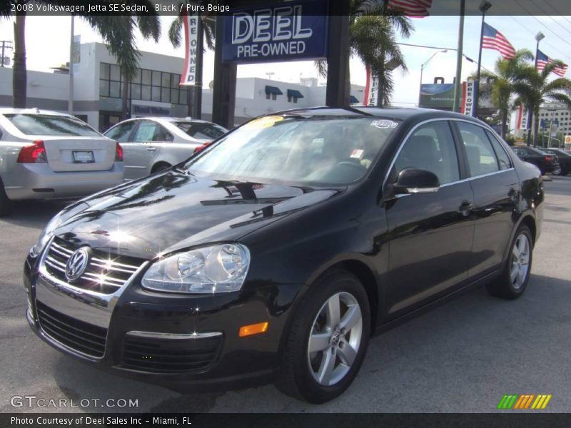Black / Pure Beige 2008 Volkswagen Jetta SE Sedan