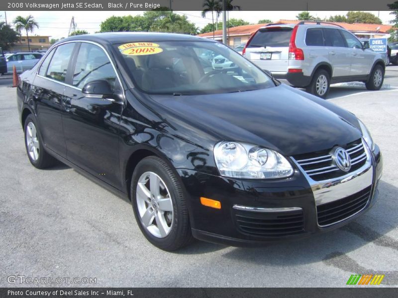 Black / Pure Beige 2008 Volkswagen Jetta SE Sedan