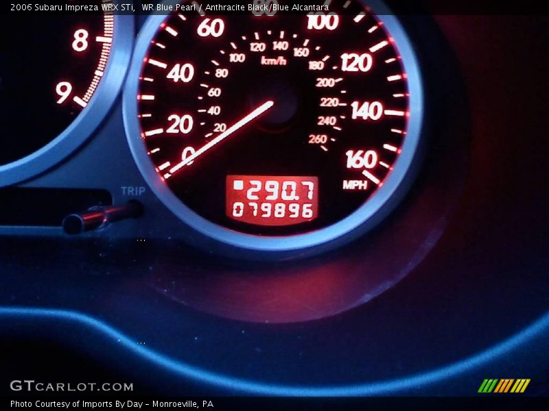 WR Blue Pearl / Anthracite Black/Blue Alcantara 2006 Subaru Impreza WRX STi