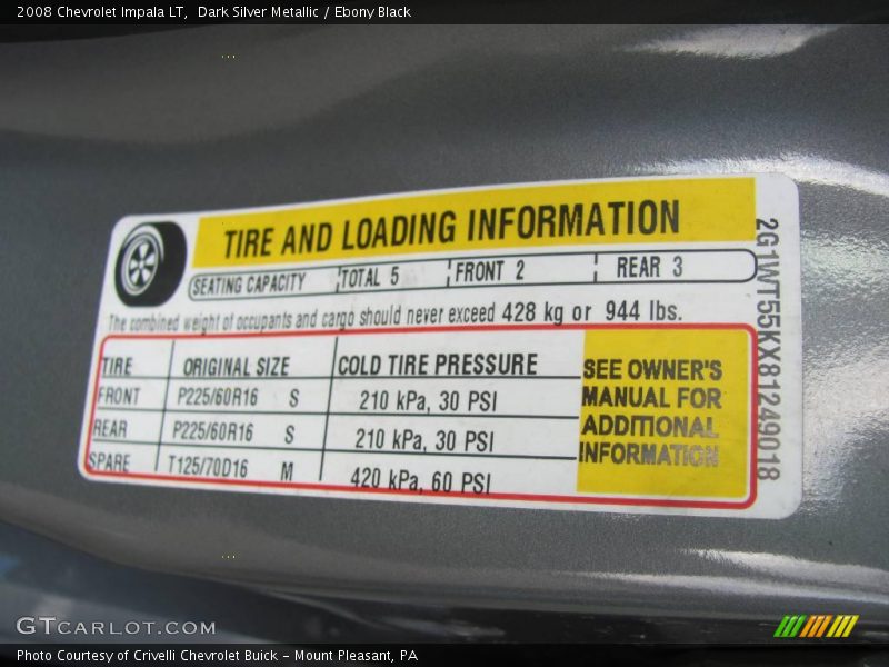 Dark Silver Metallic / Ebony Black 2008 Chevrolet Impala LT