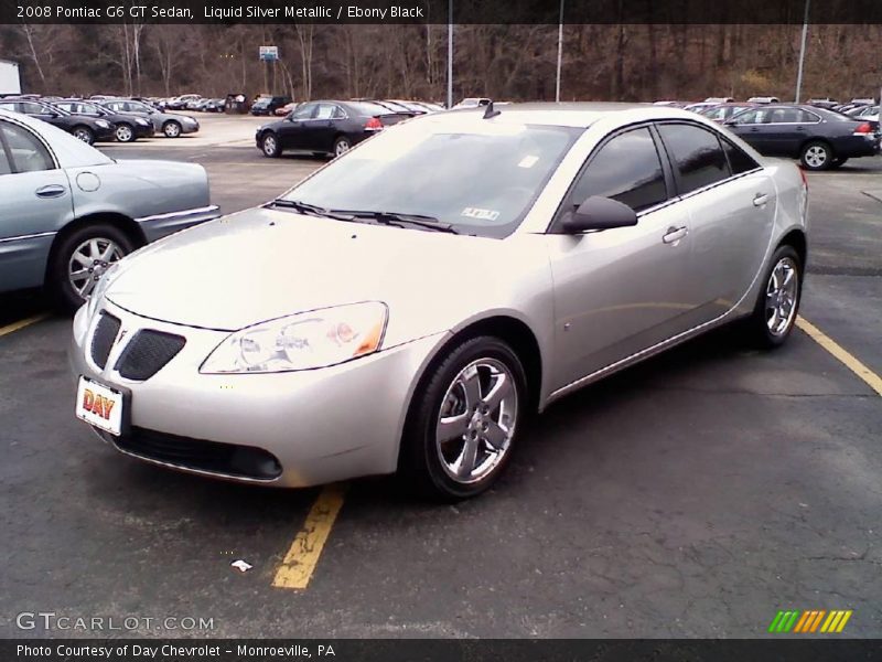 Liquid Silver Metallic / Ebony Black 2008 Pontiac G6 GT Sedan