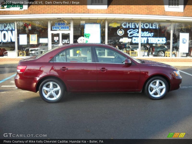 Dark Cherry Red / Beige 2007 Hyundai Sonata SE V6