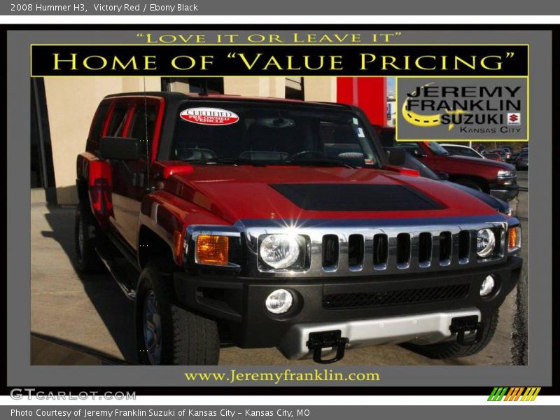 Victory Red / Ebony Black 2008 Hummer H3