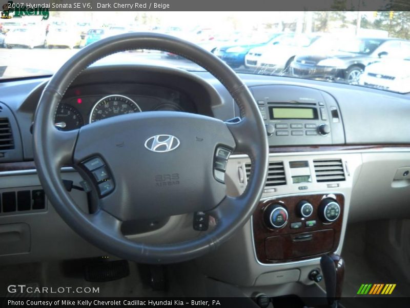 Dark Cherry Red / Beige 2007 Hyundai Sonata SE V6