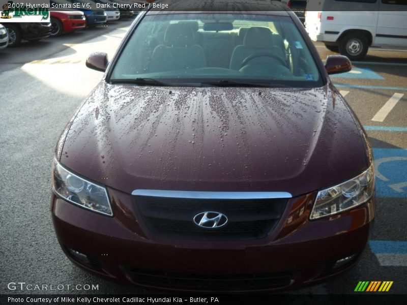 Dark Cherry Red / Beige 2007 Hyundai Sonata SE V6