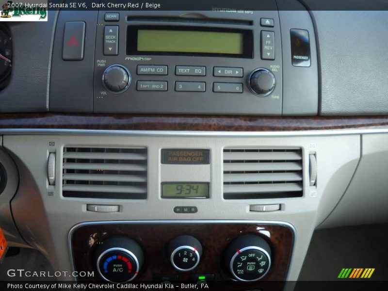 Dark Cherry Red / Beige 2007 Hyundai Sonata SE V6
