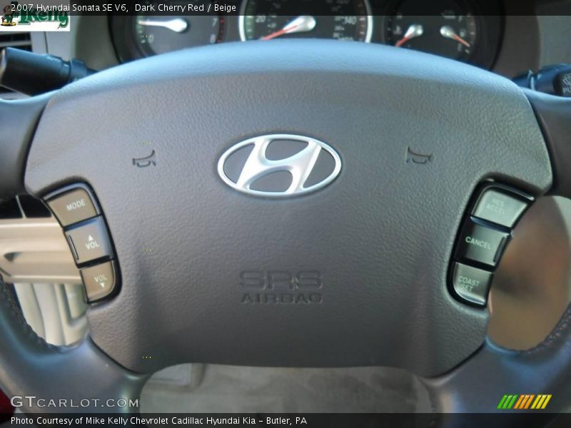 Dark Cherry Red / Beige 2007 Hyundai Sonata SE V6
