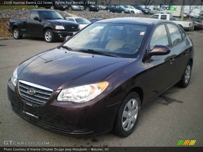 Purple Rain Metallic / Beige 2008 Hyundai Elantra GLS Sedan