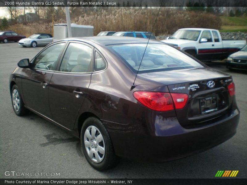 Purple Rain Metallic / Beige 2008 Hyundai Elantra GLS Sedan