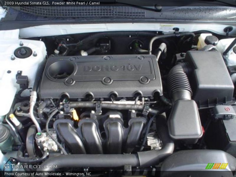 Powder White Pearl / Camel 2009 Hyundai Sonata GLS