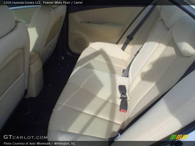 Powder White Pearl / Camel 2009 Hyundai Sonata GLS