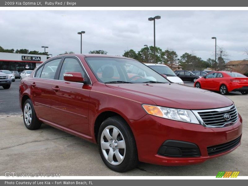 Ruby Red / Beige 2009 Kia Optima LX
