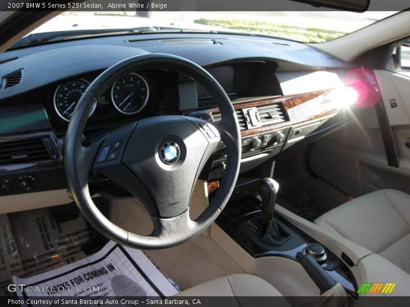 Alpine White / Beige 2007 BMW 5 Series 525i Sedan