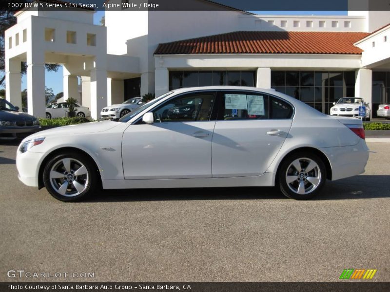 Alpine White / Beige 2007 BMW 5 Series 525i Sedan