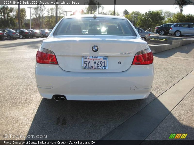 Alpine White / Beige 2007 BMW 5 Series 525i Sedan