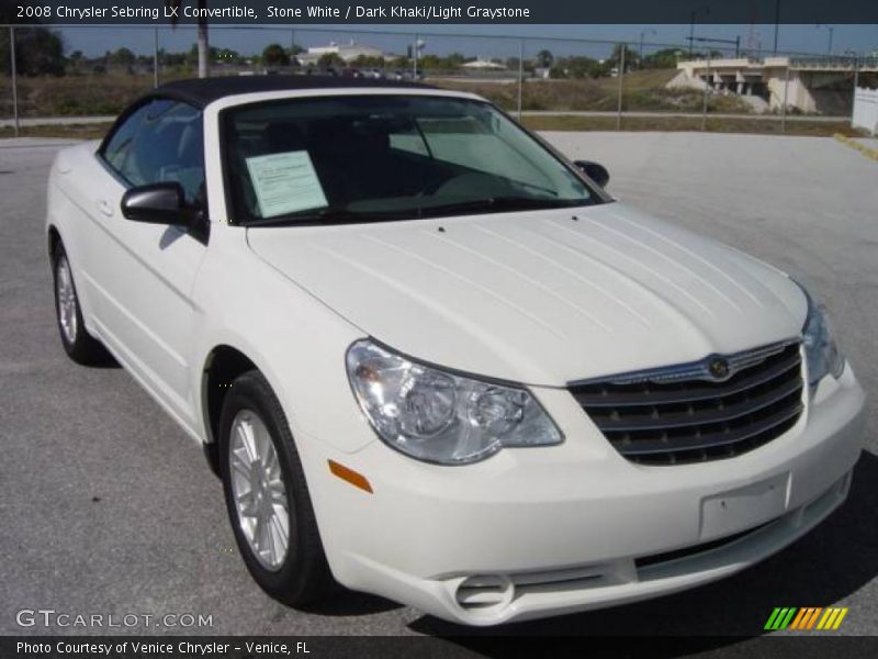 Stone White / Dark Khaki/Light Graystone 2008 Chrysler Sebring LX Convertible