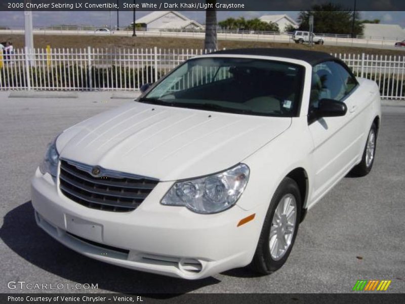 Stone White / Dark Khaki/Light Graystone 2008 Chrysler Sebring LX Convertible