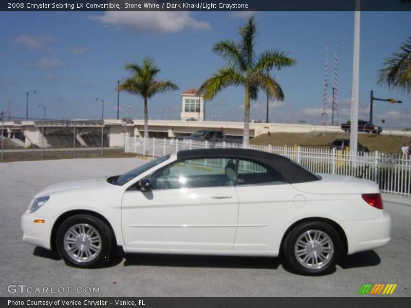 Stone White / Dark Khaki/Light Graystone 2008 Chrysler Sebring LX Convertible