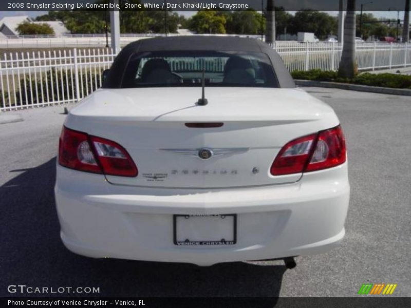 Stone White / Dark Khaki/Light Graystone 2008 Chrysler Sebring LX Convertible