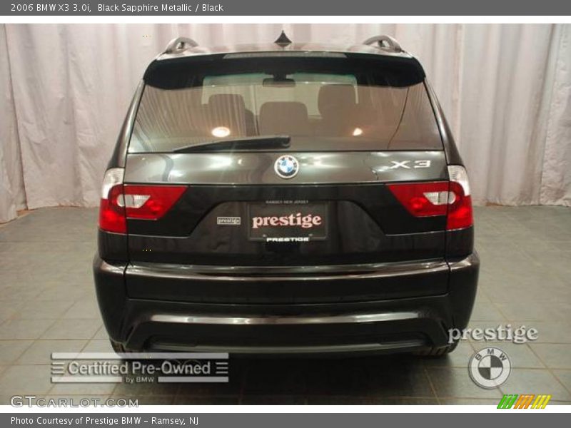Black Sapphire Metallic / Black 2006 BMW X3 3.0i