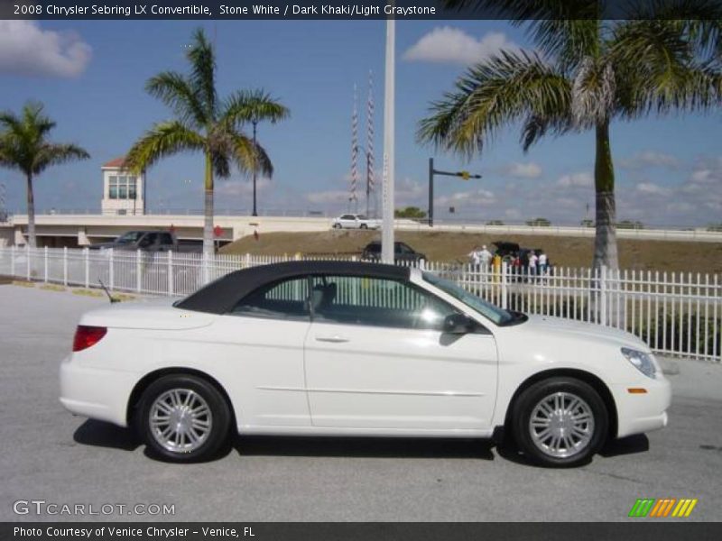 Stone White / Dark Khaki/Light Graystone 2008 Chrysler Sebring LX Convertible