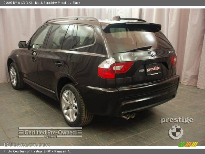Black Sapphire Metallic / Black 2006 BMW X3 3.0i
