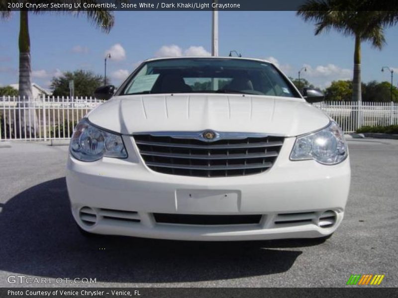 Stone White / Dark Khaki/Light Graystone 2008 Chrysler Sebring LX Convertible