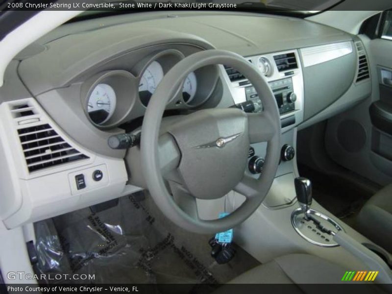 Stone White / Dark Khaki/Light Graystone 2008 Chrysler Sebring LX Convertible