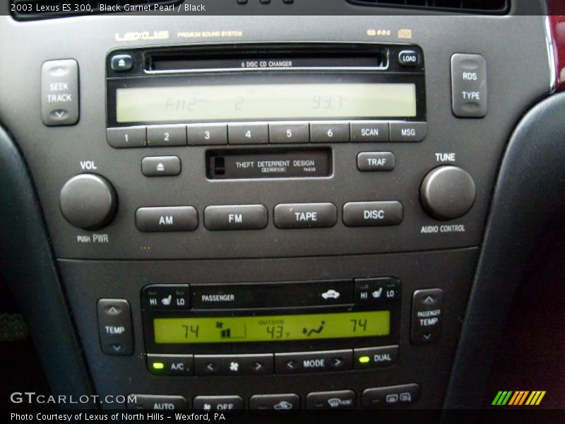Black Garnet Pearl / Black 2003 Lexus ES 300