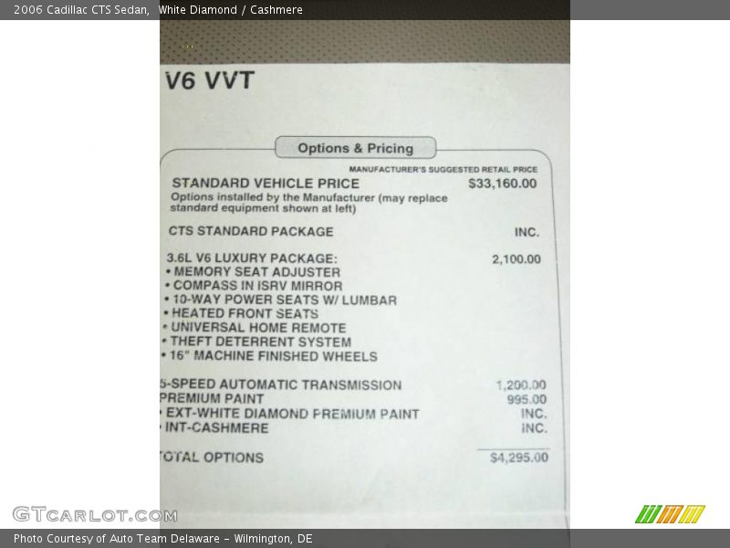 White Diamond / Cashmere 2006 Cadillac CTS Sedan