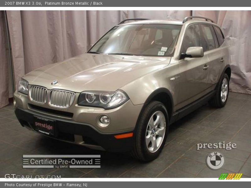 Platinum Bronze Metallic / Black 2007 BMW X3 3.0si