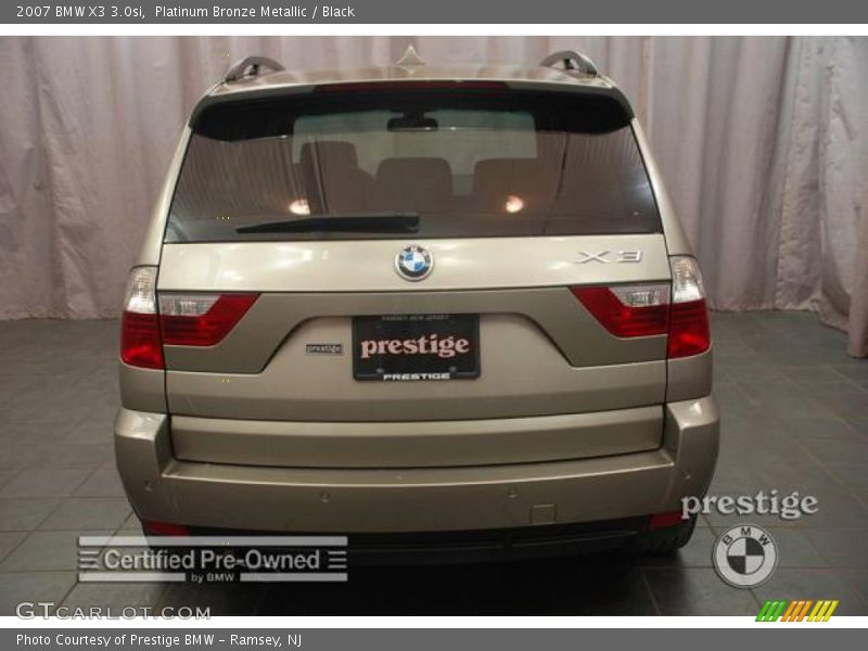 Platinum Bronze Metallic / Black 2007 BMW X3 3.0si