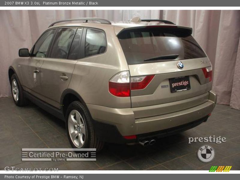 Platinum Bronze Metallic / Black 2007 BMW X3 3.0si