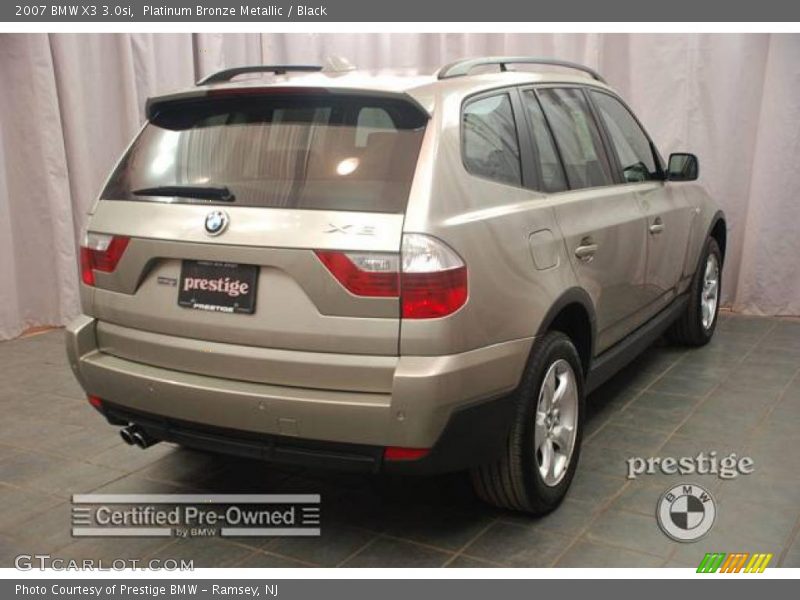Platinum Bronze Metallic / Black 2007 BMW X3 3.0si
