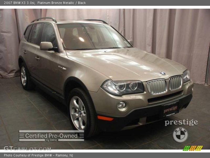 Platinum Bronze Metallic / Black 2007 BMW X3 3.0si