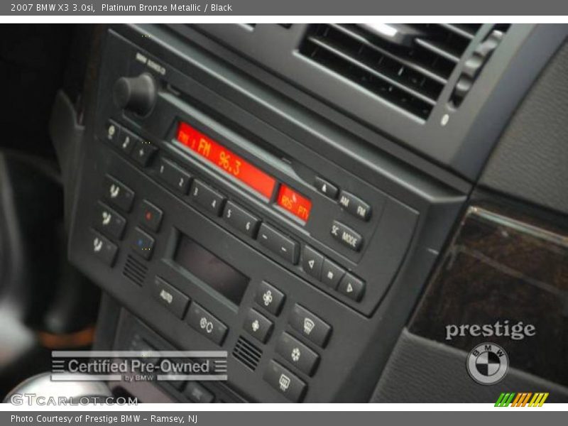 Platinum Bronze Metallic / Black 2007 BMW X3 3.0si