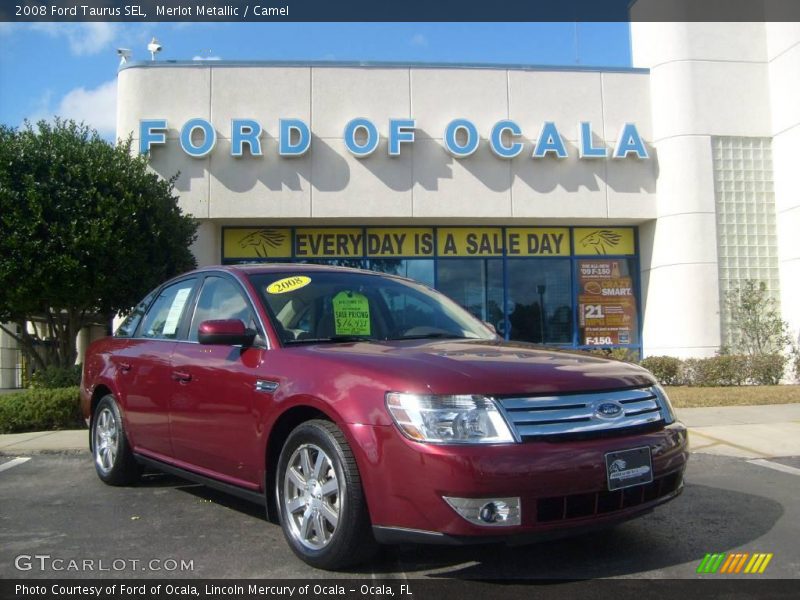 Merlot Metallic / Camel 2008 Ford Taurus SEL