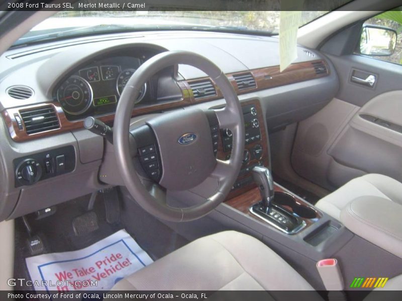Merlot Metallic / Camel 2008 Ford Taurus SEL